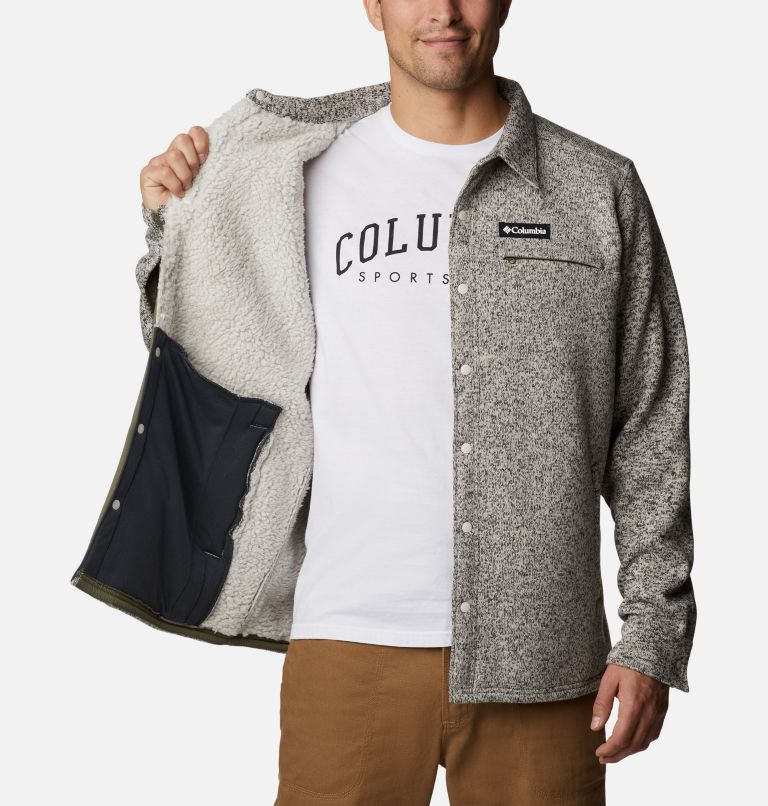 Thumbnail: Manteau-chemise à fermeture éclair Sweater Weather pour hommes, Color: Dark Stone, image 6