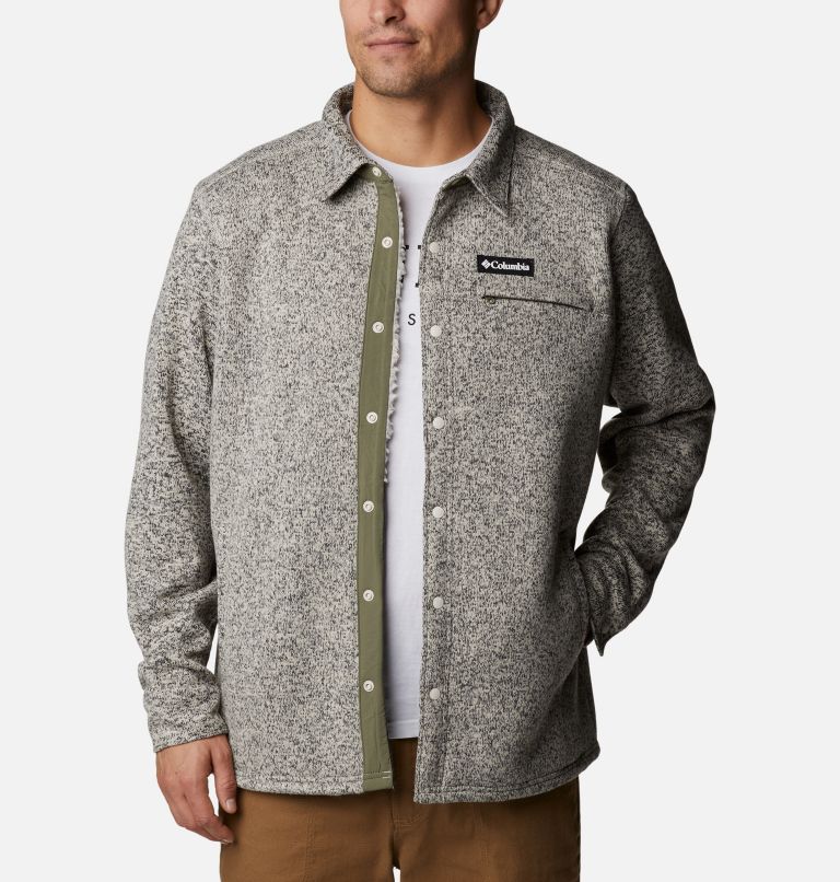 Thumbnail: Manteau-chemise à fermeture éclair Sweater Weather pour hommes, Color: Dark Stone, image 1