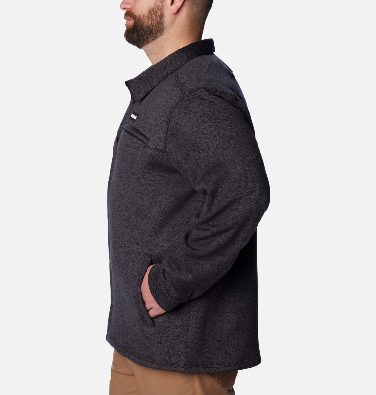 Men's Sweater Weather Shirt Jacket - Big, Color: Black Heather, image 4