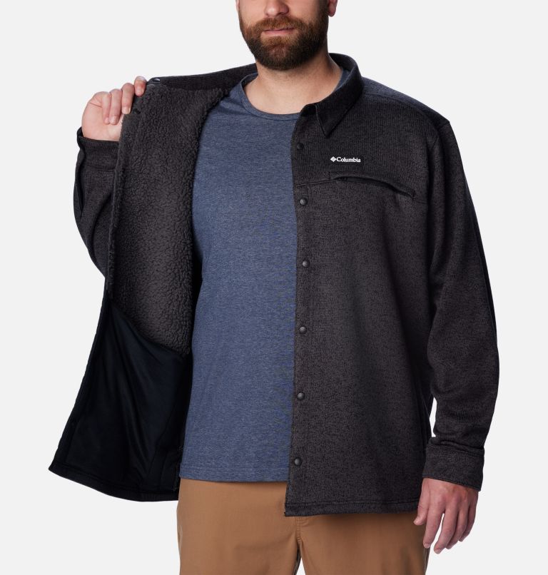 Men's Sweater Weather Shirt Jacket - Big, Color: Black Heather, image 6