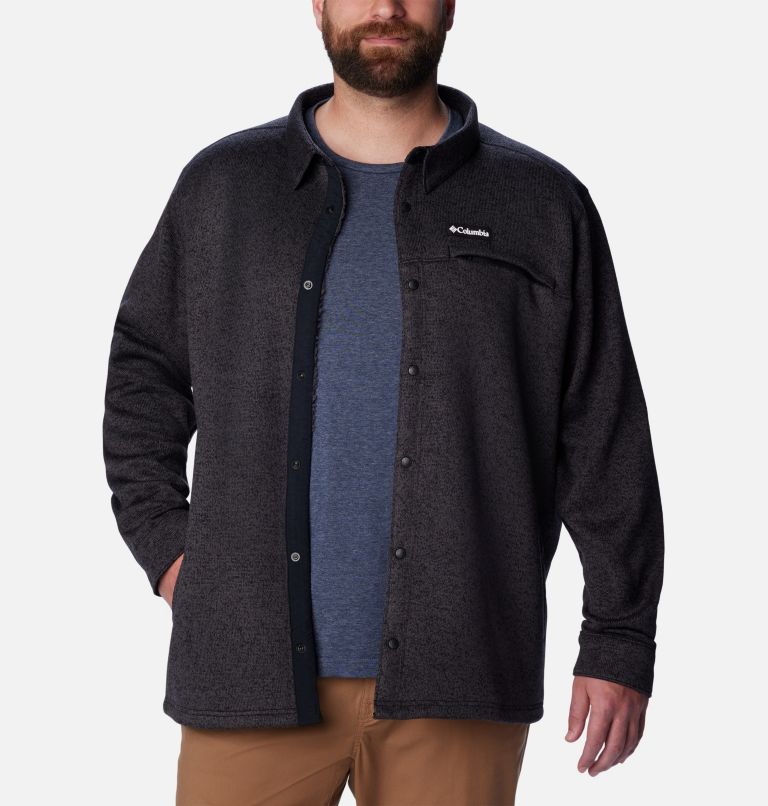 Men's Sweater Weather Shirt Jacket - Big, Color: Black Heather, image 1