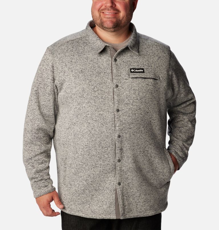 Men's Sweater Weather Shirt Jacket - Big, Color: City Grey Heather, image 3