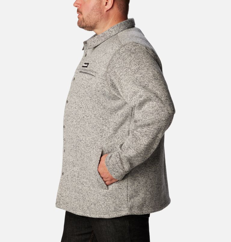 Thumbnail: Men's Sweater Weather Shirt Jacket - Big, Color: City Grey Heather, image 4