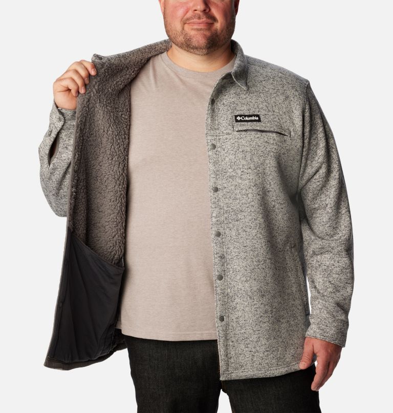 Men's Sweater Weather Shirt Jacket - Big, Color: City Grey Heather, image 6