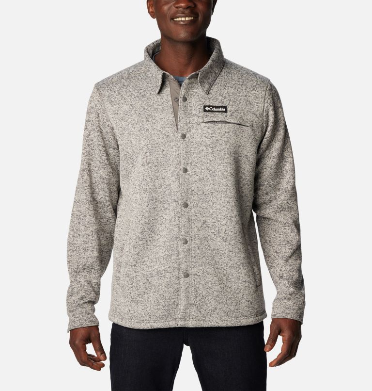 Men's Sweater Weather Shirt Jacket - Tall, Color: City Grey Heather, image 3
