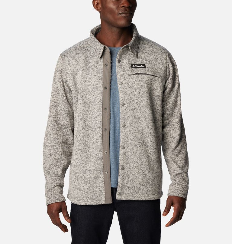 Thumbnail: Men's Sweater Weather Shirt Jacket - Tall, Color: City Grey Heather, image 1