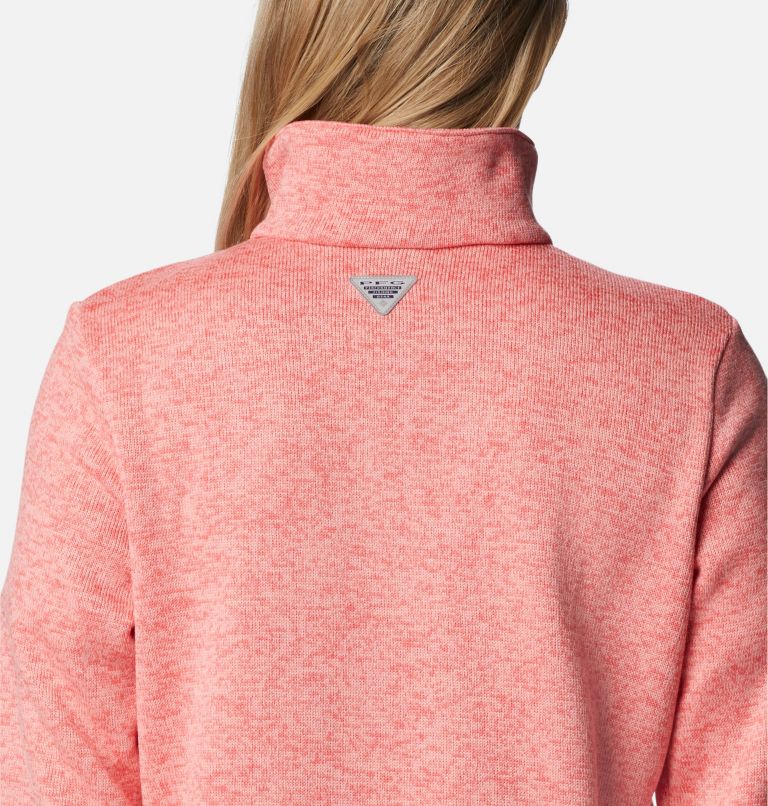 Women's PFG Reel Cozy Quarter Zip Pullover, Color: Salmon, image 5