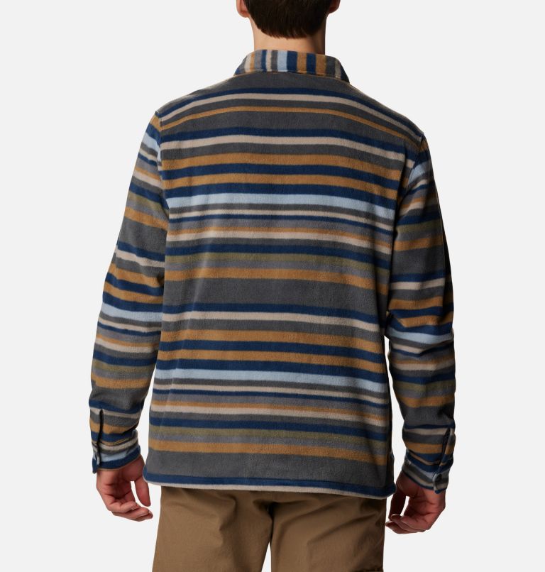 Men's Steens Mountain Printed Shirt Jacket, Color: Shark Surfcrest Stripe Print, image 2