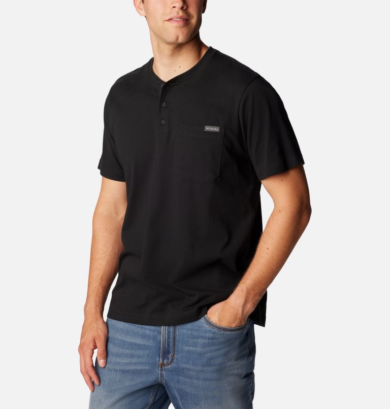 Men's Landroamer Short Sleeve Henley, Color: Black, image 5