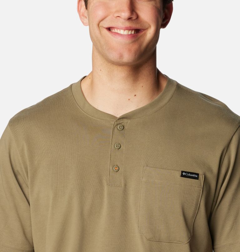 Henley à manches courtes Landroamer pour hommes, Color: Stone Green, image 4
