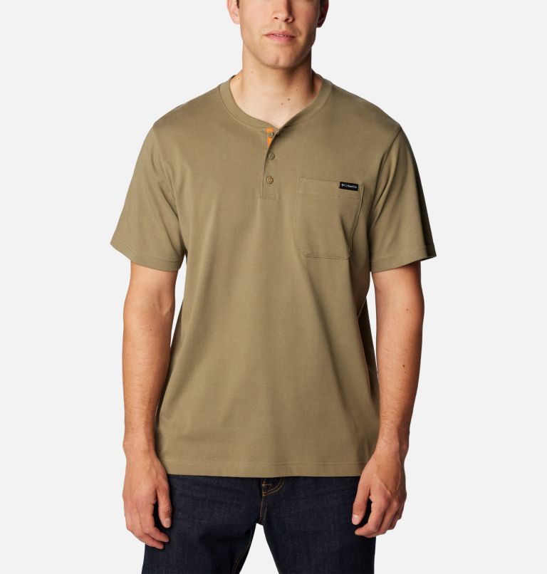 Henley à manches courtes Landroamer pour hommes, Color: Stone Green, image 1