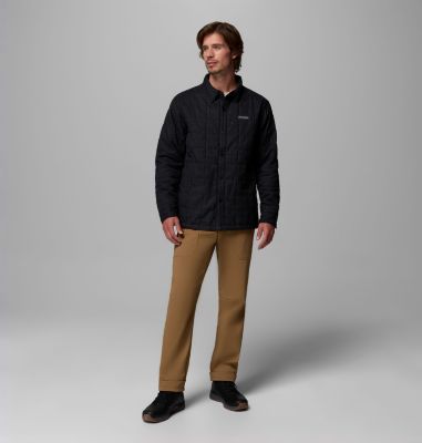 Men's Landroamer Quilted Shirt Jacket, Color: Black, image 2