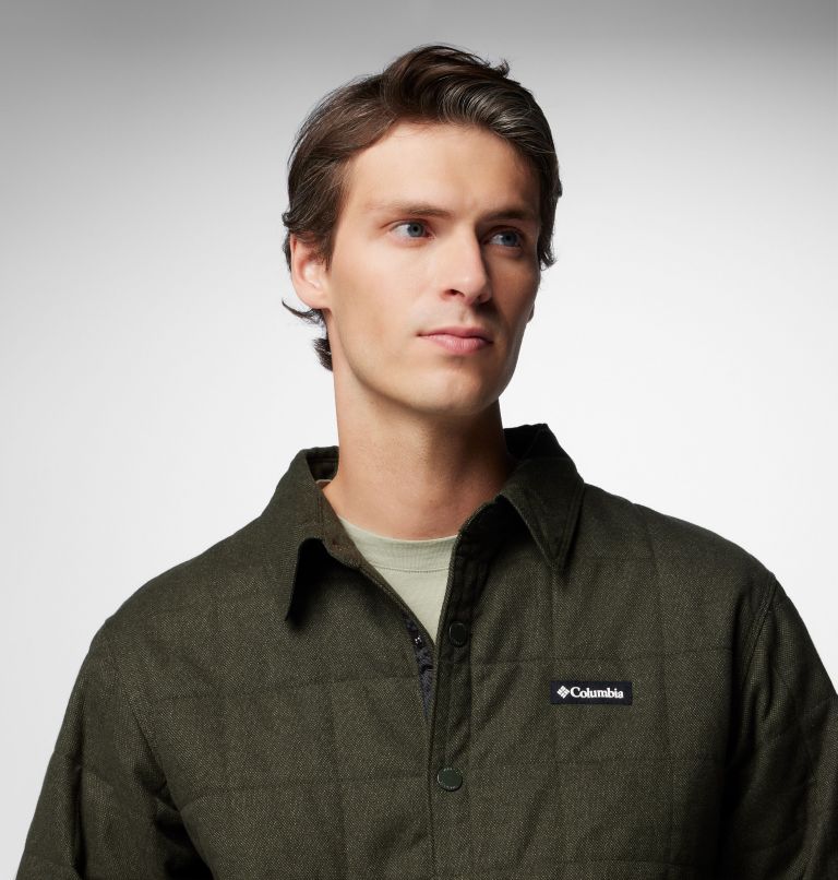 Men's Landroamer Quilted Shirt Jacket, Color: Greenscape, image 5
