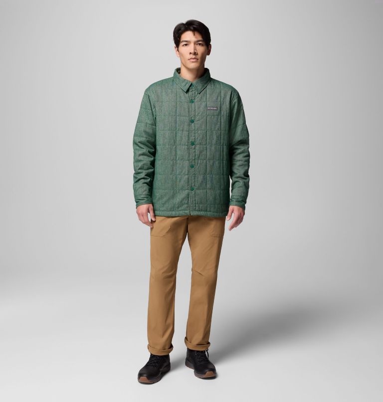 Men's Landroamer Quilted Shirt Jacket, Color: Rain Forest, image 2