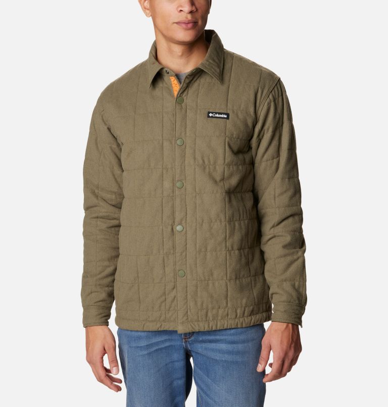 Men's Landroamer Quilted Shirt Jacket, Color: Stone Green, image 3