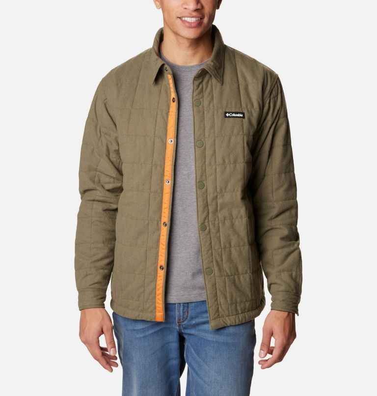 Men's Landroamer Quilted Shirt Jacket, Color: Stone Green, image 1