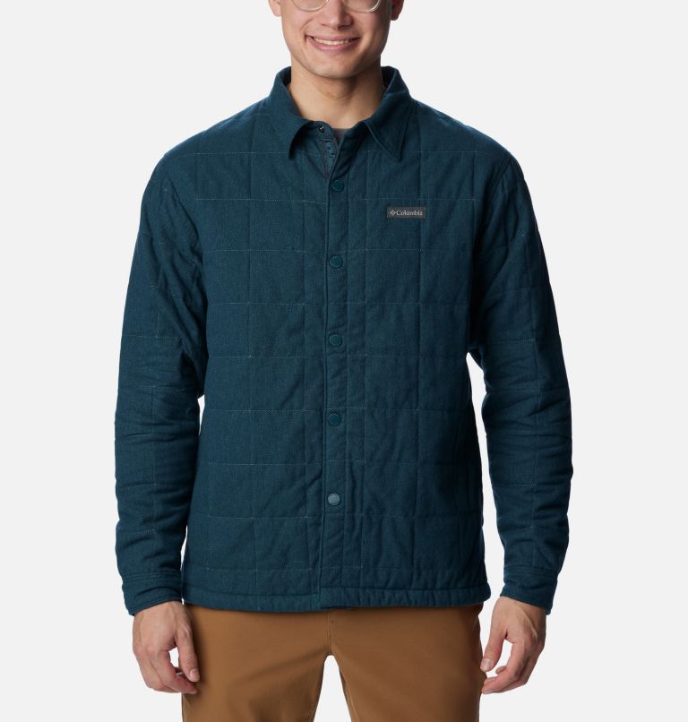 Thumbnail: Manteau-chemise matelassé Landroamer pour hommes, Color: Night Wave, image 3