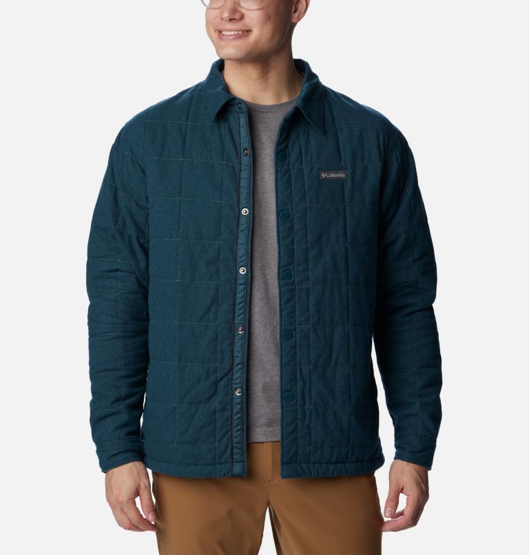 Thumbnail: Men's Landroamer Quilted Shirt Jacket, Color: Night Wave, image 1
