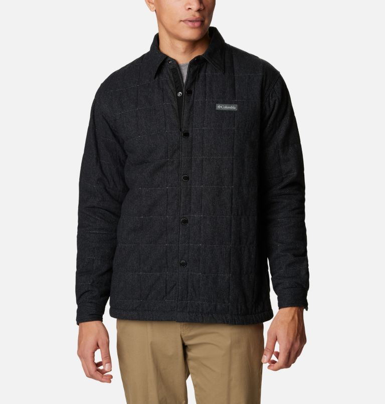 Thumbnail: Men's Landroamer Quilted Shirt Jacket - Tall, Color: Black, image 3