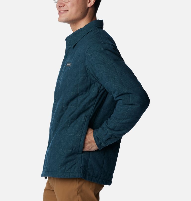 Thumbnail: Men's Landroamer Quilted Shirt Jacket - Tall, Color: Night Wave, image 4