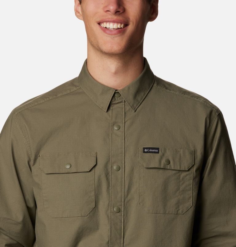 Thumbnail: Men's Landroamer Lined Shirt, Color: Stone Green, image 4