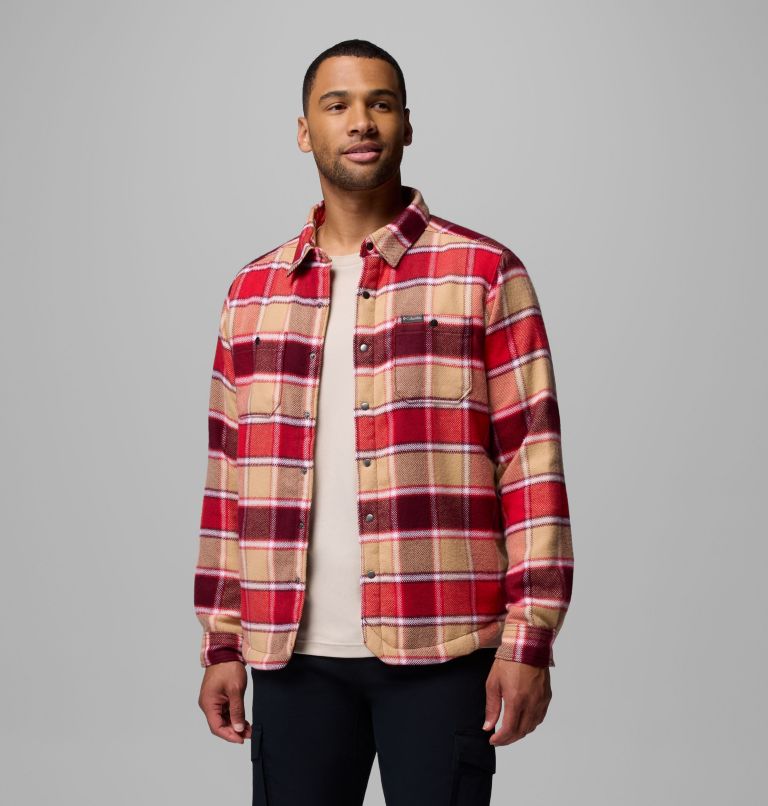 Men's Windward II Shirt Jacket, Color: Rich Wine Trapper Windowpane, image 5