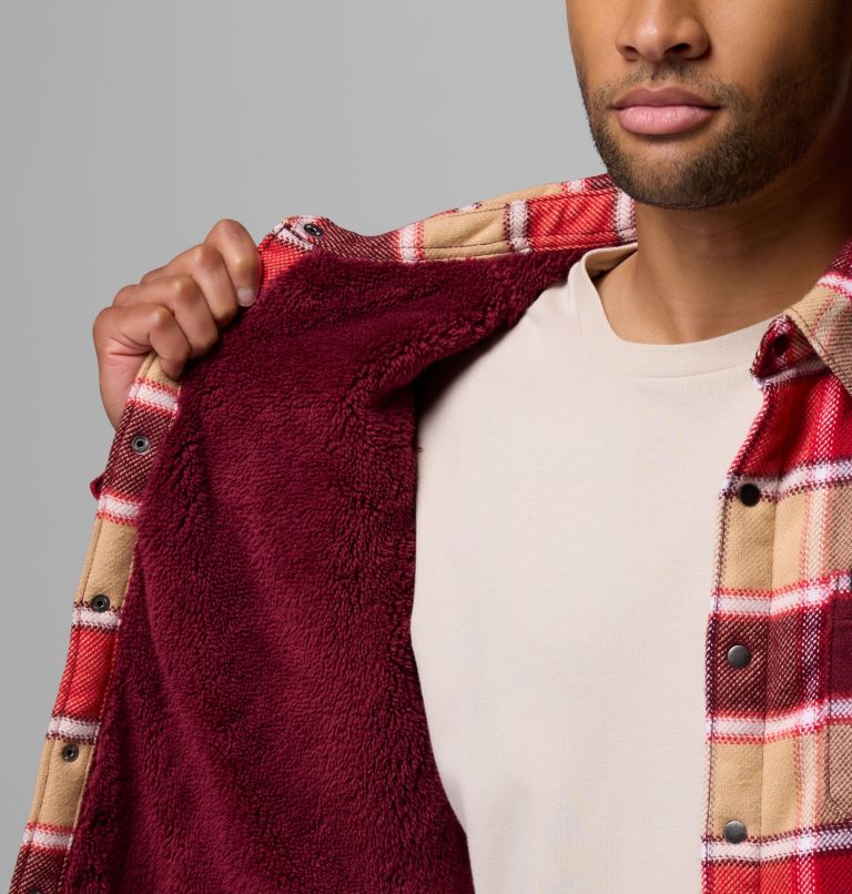 Men's Windward II Shirt Jacket, Color: Rich Wine Trapper Windowpane, image 6