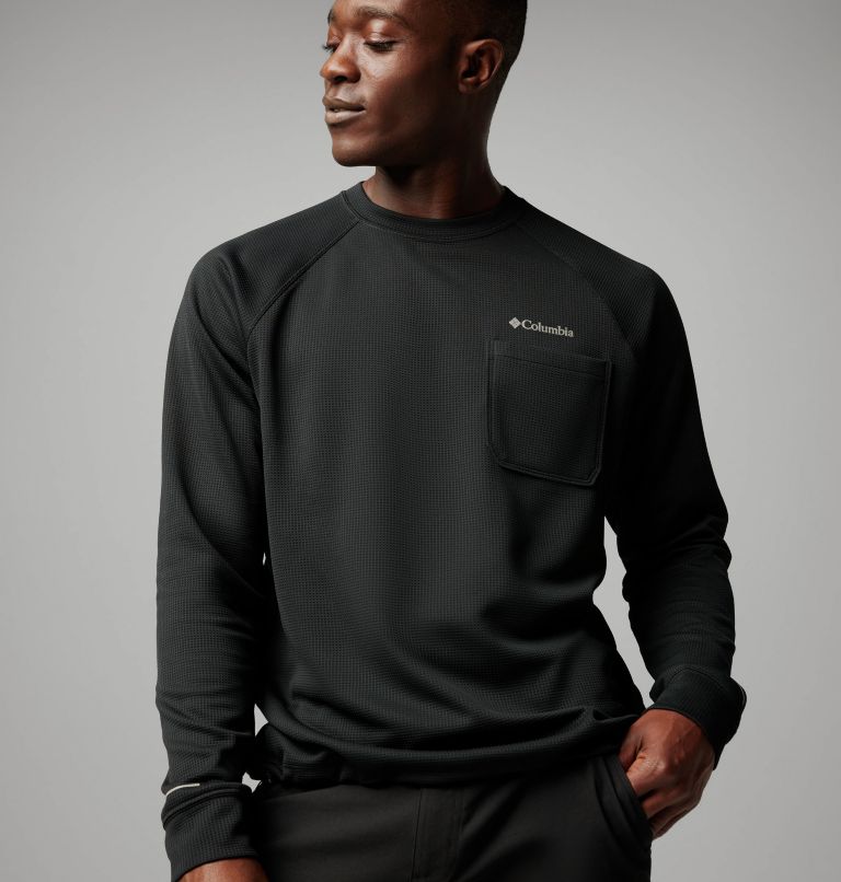 Men's Black Mesa Waffle Knit Crew, Color: Black, image 7