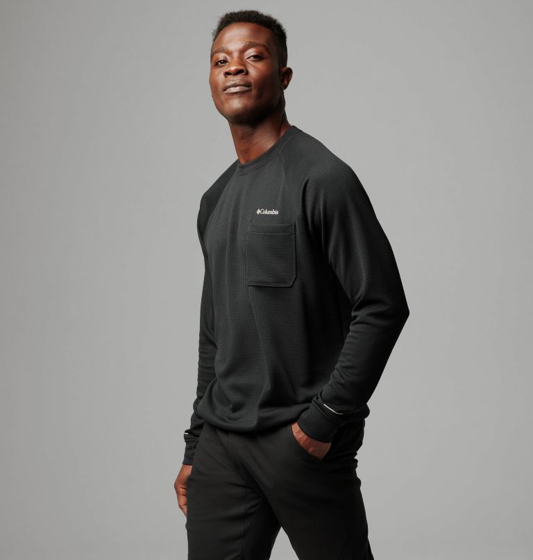 Men's Black Mesa Waffle Knit Crew, Color: Black, image 8