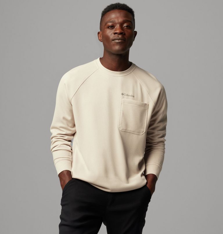 Waffle knit crew online neck sweatshirt