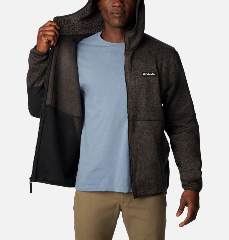 Manteau à capuchon avec fermeture éclair Sweater Weather pour hommes, Color: Black Heather, image 5