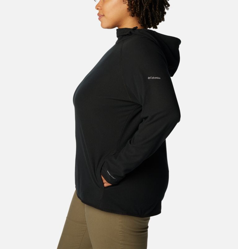 Thumbnail: Women's Back Beauty Pullover Hoodie - Plus Size, Color: Black, image 3