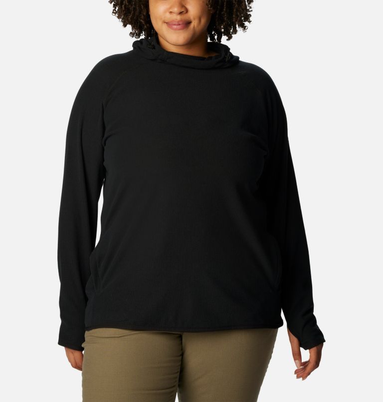 Thumbnail: Women's Back Beauty Pullover Hoodie - Plus Size, Color: Black, image 1