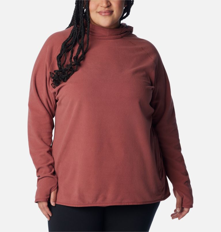 Thumbnail: Women's Back Beauty Pullover Hoodie - Plus Size, Color: Beetroot, image 1