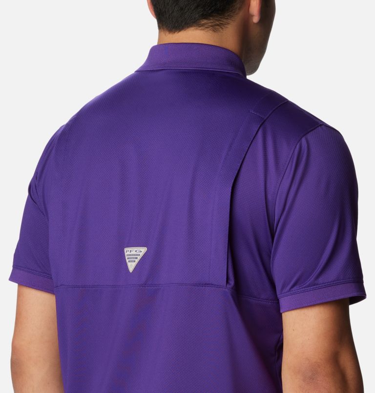 Men's Collegiate PFG Tamiami Polo - LSU, Color: LSU - Vivid Purple, image 5