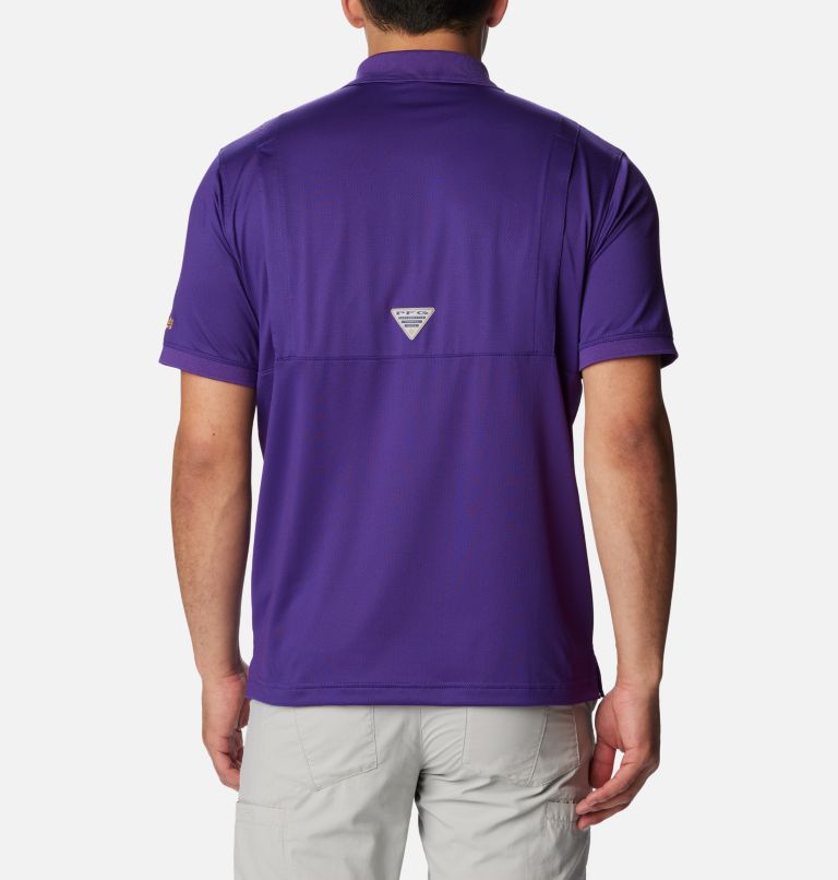 Men's Collegiate PFG Tamiami Polo - LSU, Color: LSU - Vivid Purple, image 2