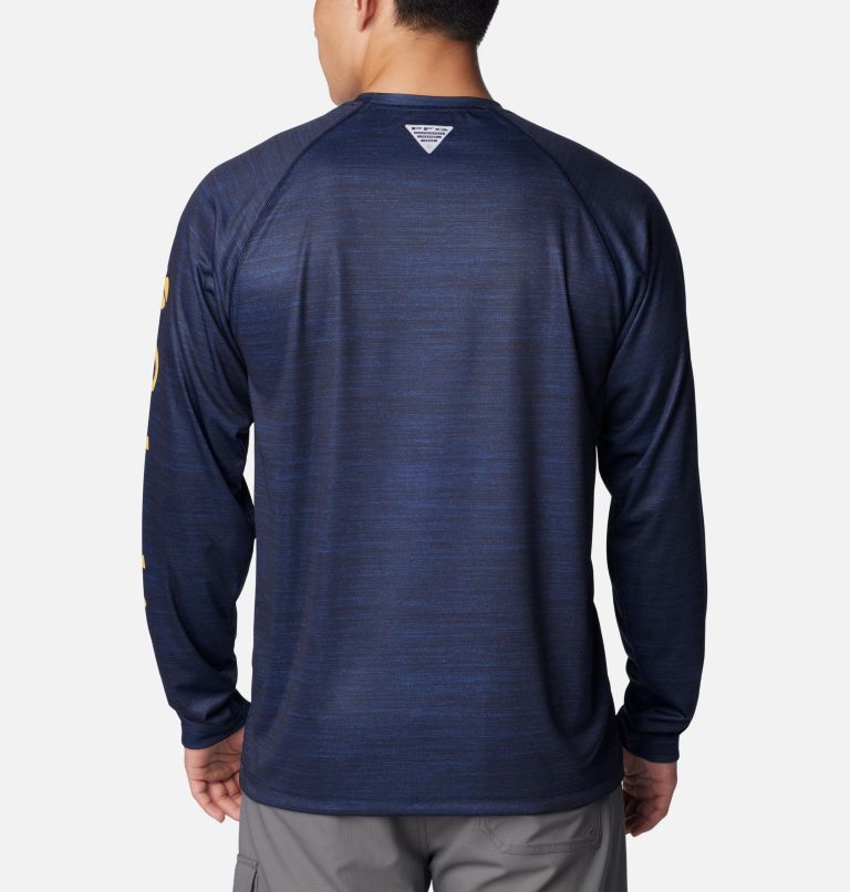 Men's Collegiate PFG Terminal Tackle Heather Long Sleeve Shirt - West Virginia, Color: WV - Collegiate Navy Heather, image 2