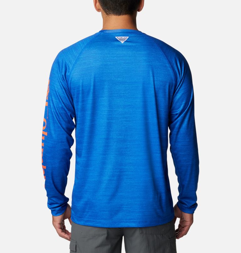 Columbia Men's Collegiate PFG Terminal Tackle Heather Long Sleeve Shirt - Florida - XL - Blue