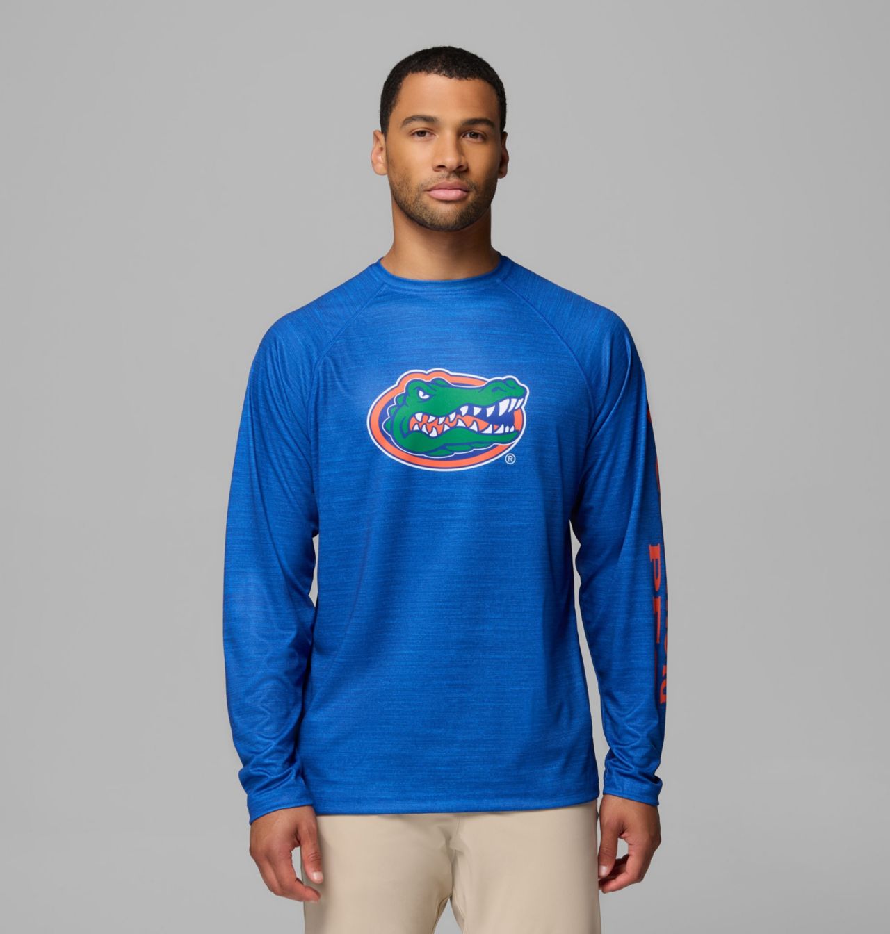 Men's Collegiate PFG Terminal Tackle™ Heather Long Sleeve Shirt - Florida 1