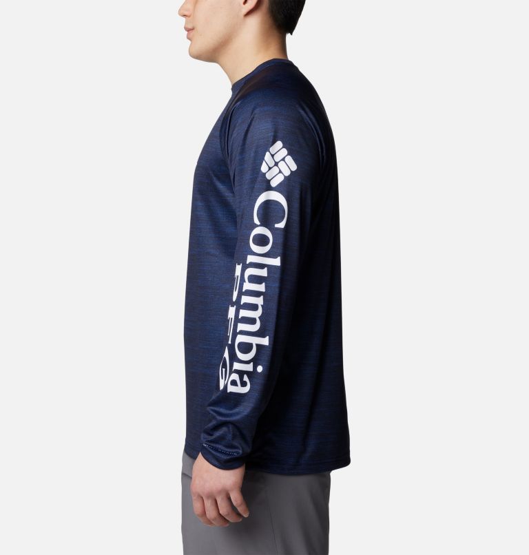 Men's PFG Terminal Tackle Heather Long Sleeve Shirt - Dallas, Color: DC - Collegiate Navy Heather, image 3
