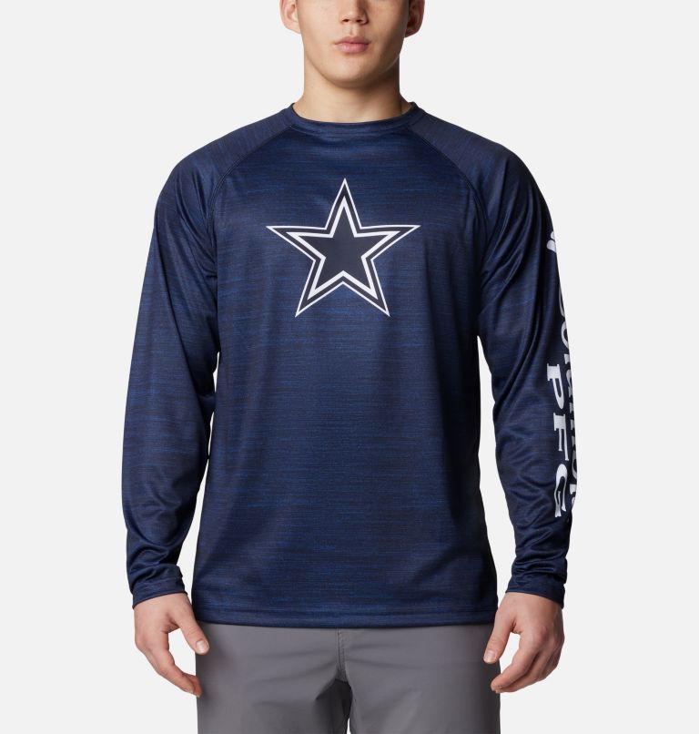 Men's PFG Terminal Tackle Heather Long Sleeve Shirt - Dallas, Color: DC - Collegiate Navy Heather, image 1