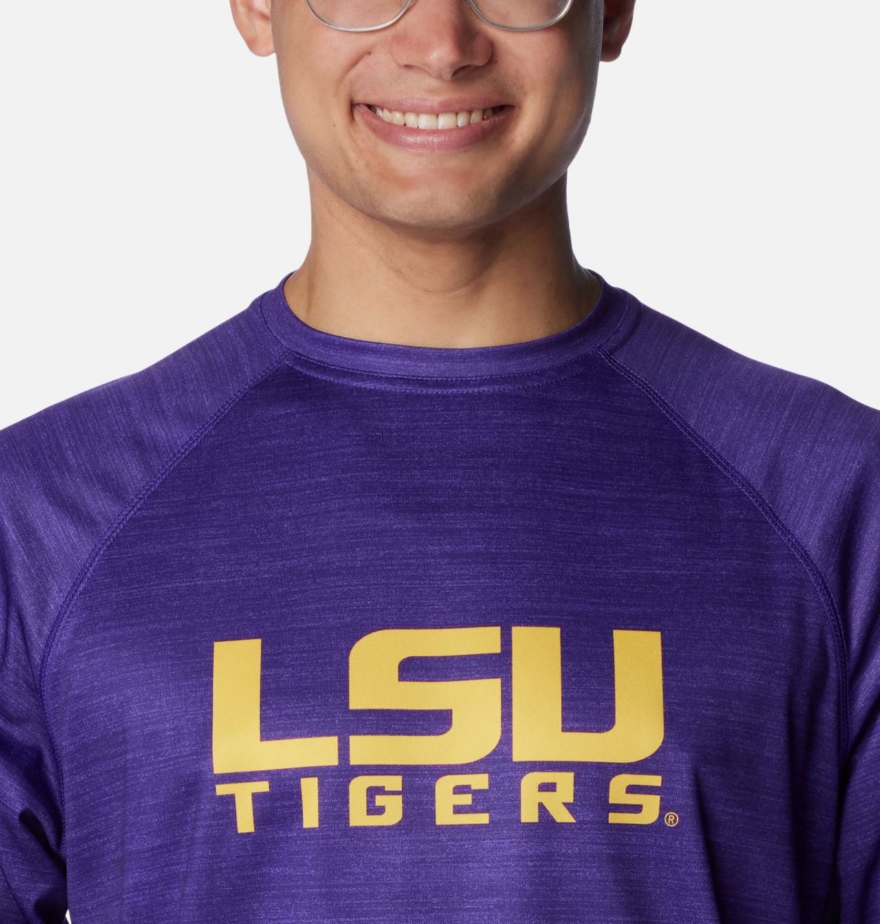Men's Collegiate PFG Terminal Tackle™ Heather Long Sleeve Shirt - LSU 4