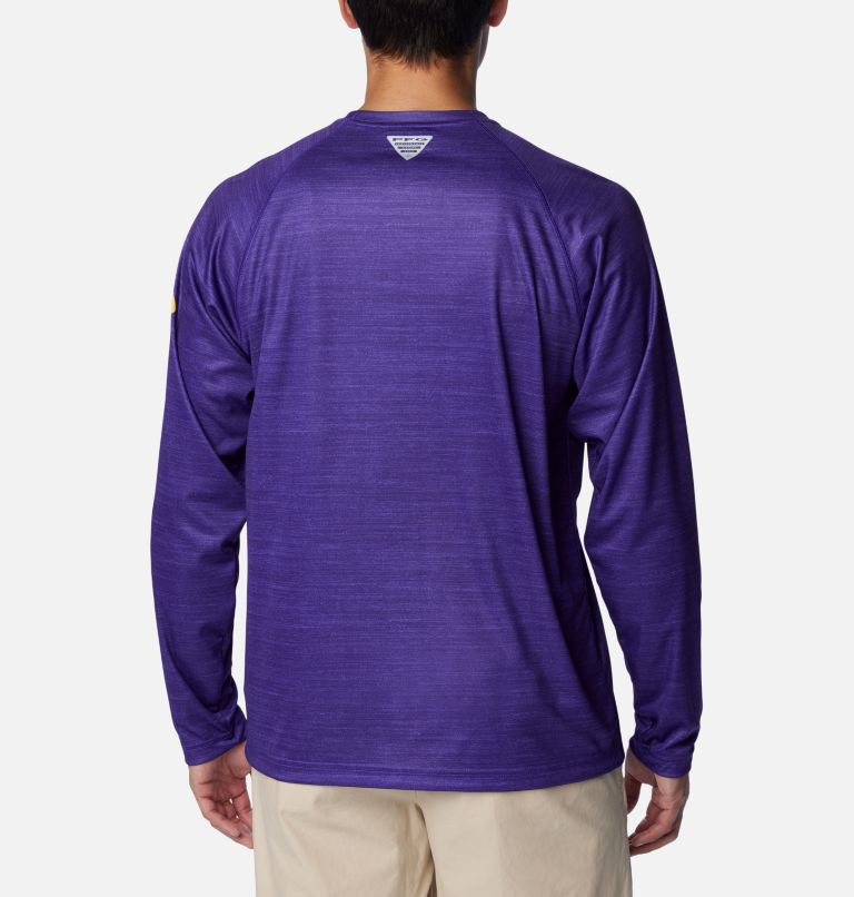 Men's Collegiate PFG Terminal Tackle Heather Long Sleeve Shirt - LSU, Color: LSU - Vivid Purple Heather, image 2