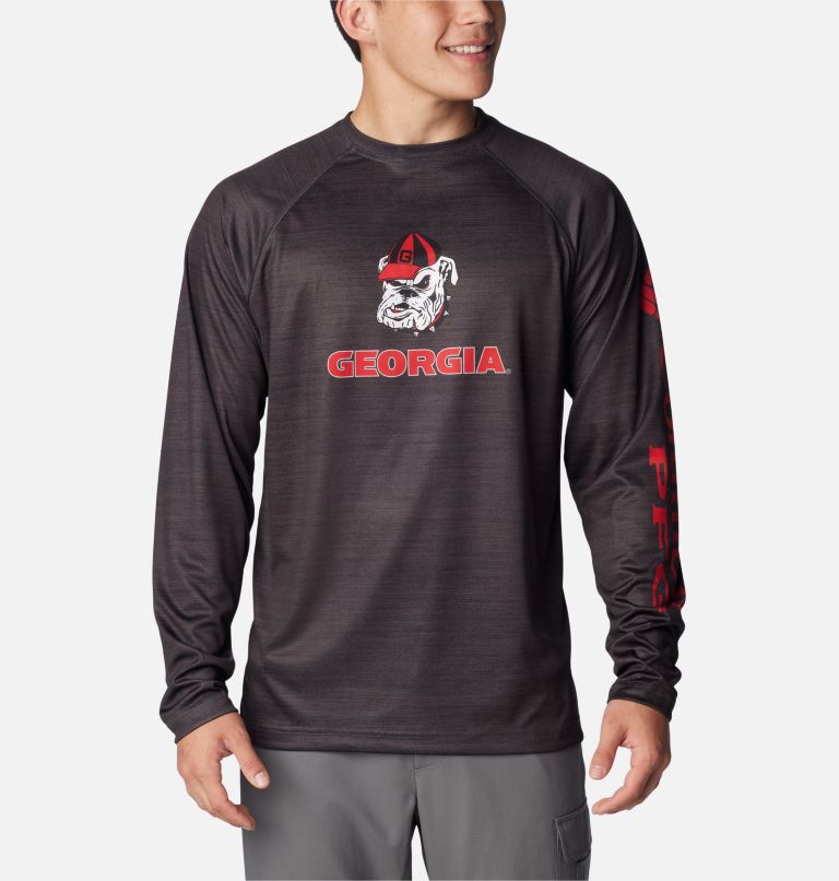 Men's Collegiate PFG Terminal Tackle Heather Long Sleeve Shirt - Georgia, Color: UGA - Shark Heather, image 1