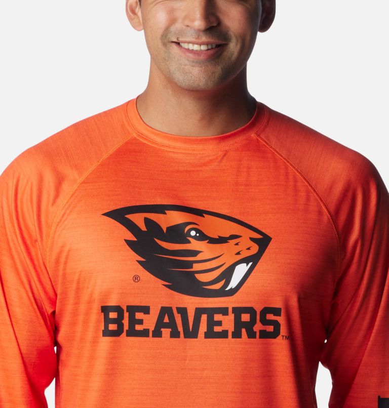 Men's Collegiate PFG Terminal Tackle Heather Long Sleeve Shirt - Oregon State, Color: OSU - Tangy Orange Heather, image 4
