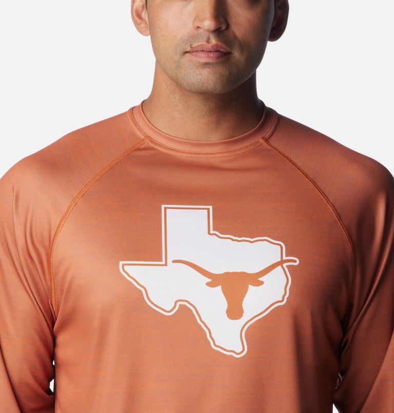 Men's Collegiate PFG Terminal Tackle Heather Long Sleeve Shirt - Texas, Color: TEX - Cedar Heather, image 4