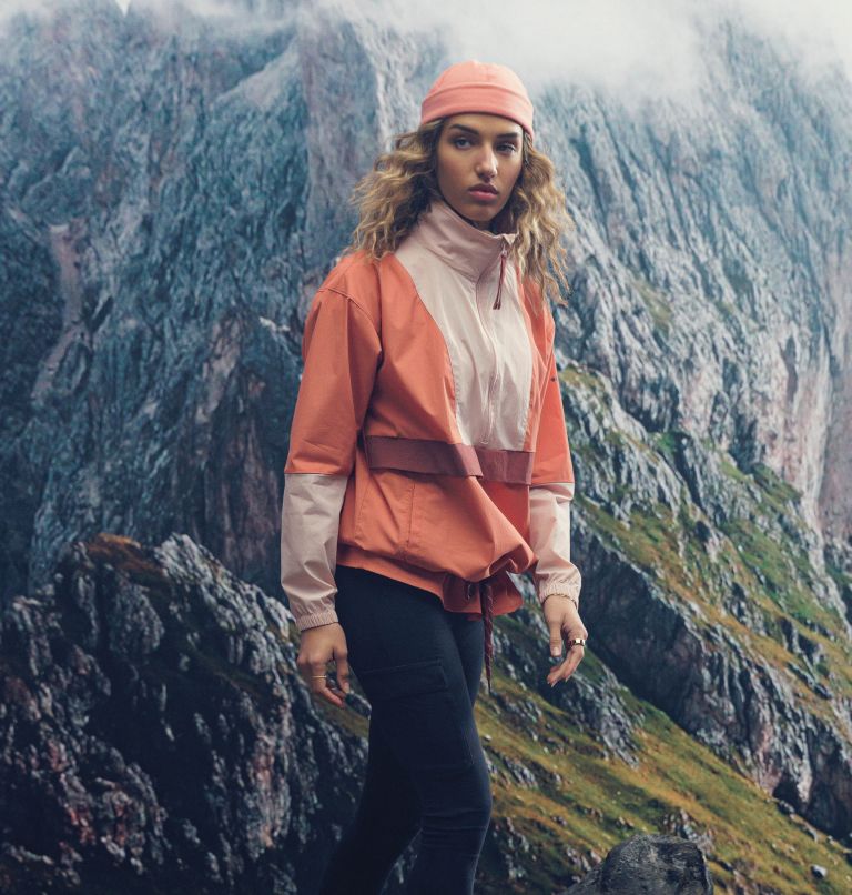 Women's Boundless Trek Anorak, Color: Faded Peach, Dusty Pink, Beetroot, image 7