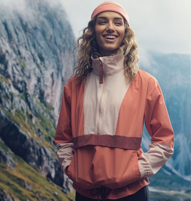 Women's Boundless Trek Mid Anorak, Color: Faded Peach, Dusty Pink, Beetroot, image 8