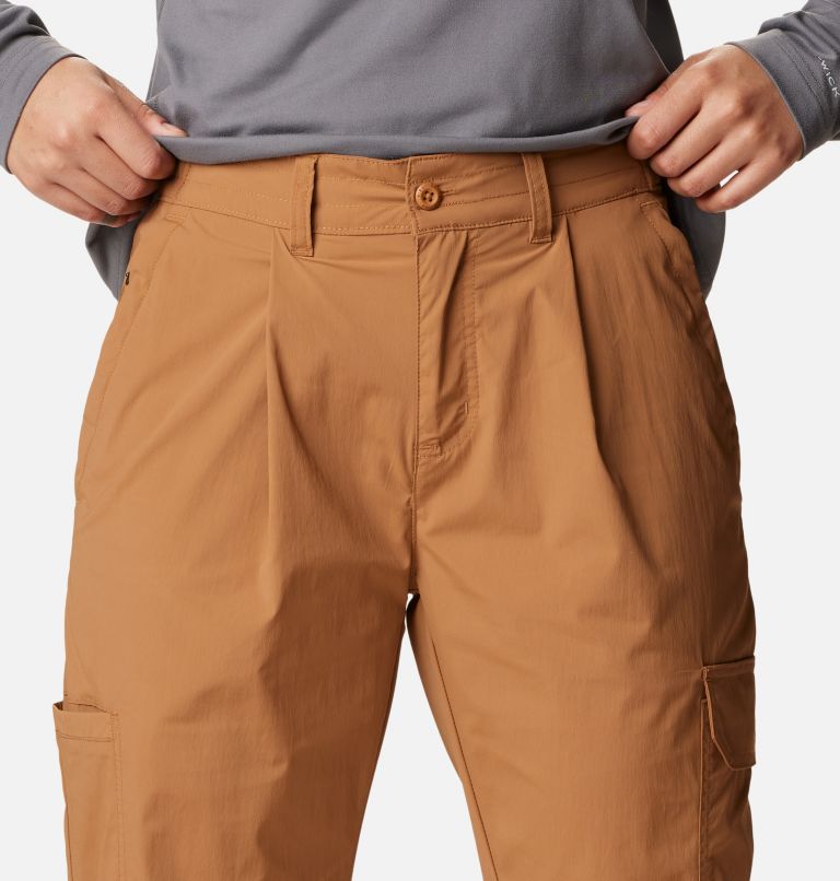 Women's Boundless Trek Pleated Casual Trousers, Color: Camel Brown, image 4
