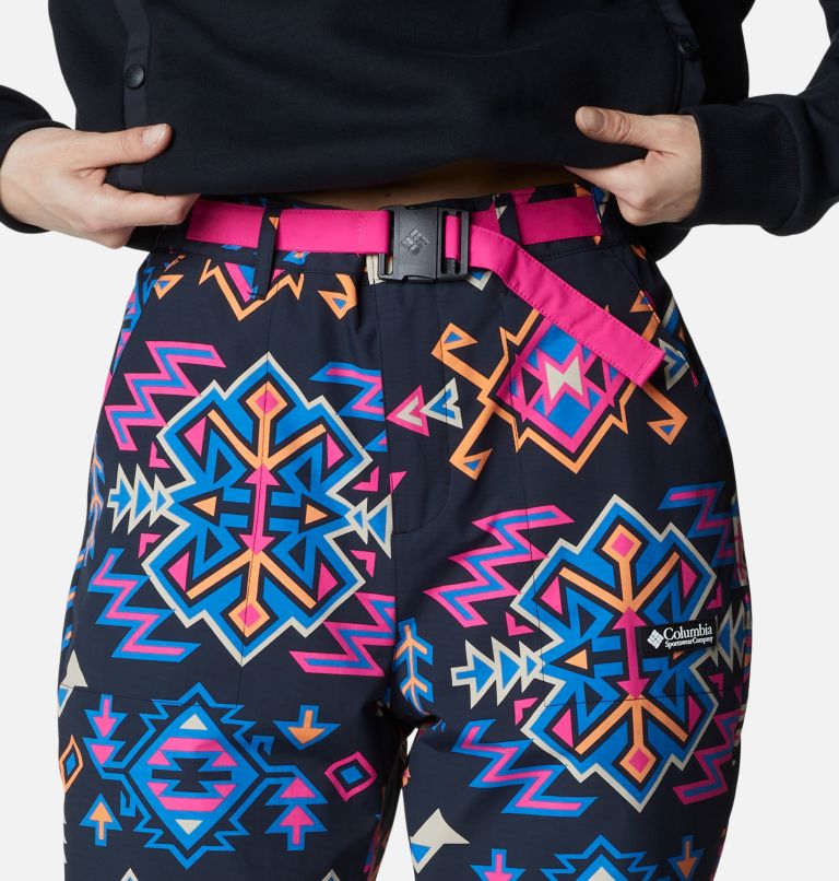 Thumbnail: Women's Wintertrainer Woven Ski Trousers, Color: Black Woven Nature Print, image 4